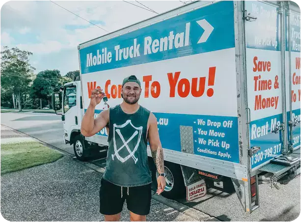 Mobile Truck Rental Customer Receiving Keys